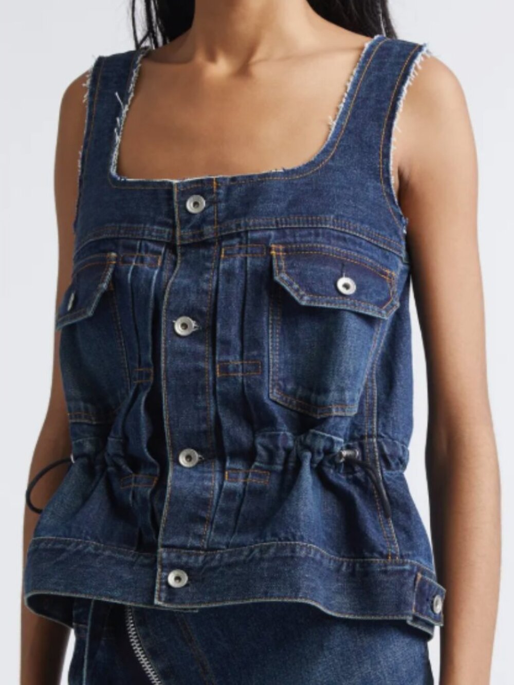 Sacai NWT denim tank top, size 4